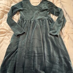 Hanna Andersson Velour Dress in Teal